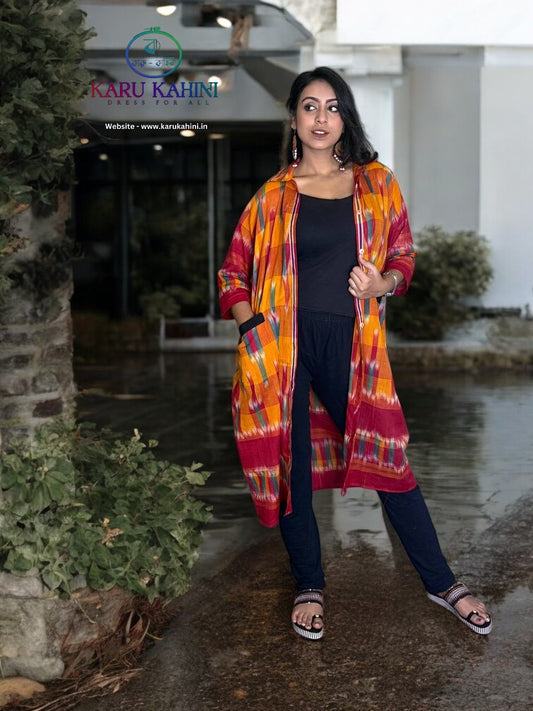 Sambolpuri Sambhar Kurti Cum Jacket