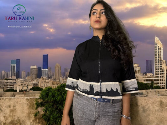 Kolkata Skyline Crop Top